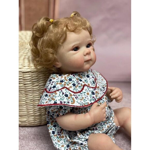 🆕18 Inch Full Vinyl Body Reborn Baby Dolls Girl Newborn Doll Blonde Hair - Picture 3 of 8